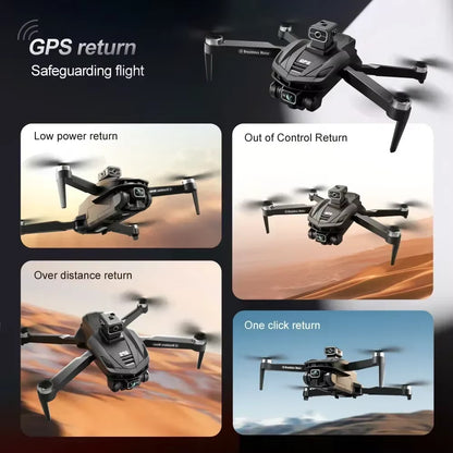 New V168 Drone Professinal Three Camera 8K Wide Angle Optical GPS Localization Four-Way Obstacle Avoidance Quadcopter