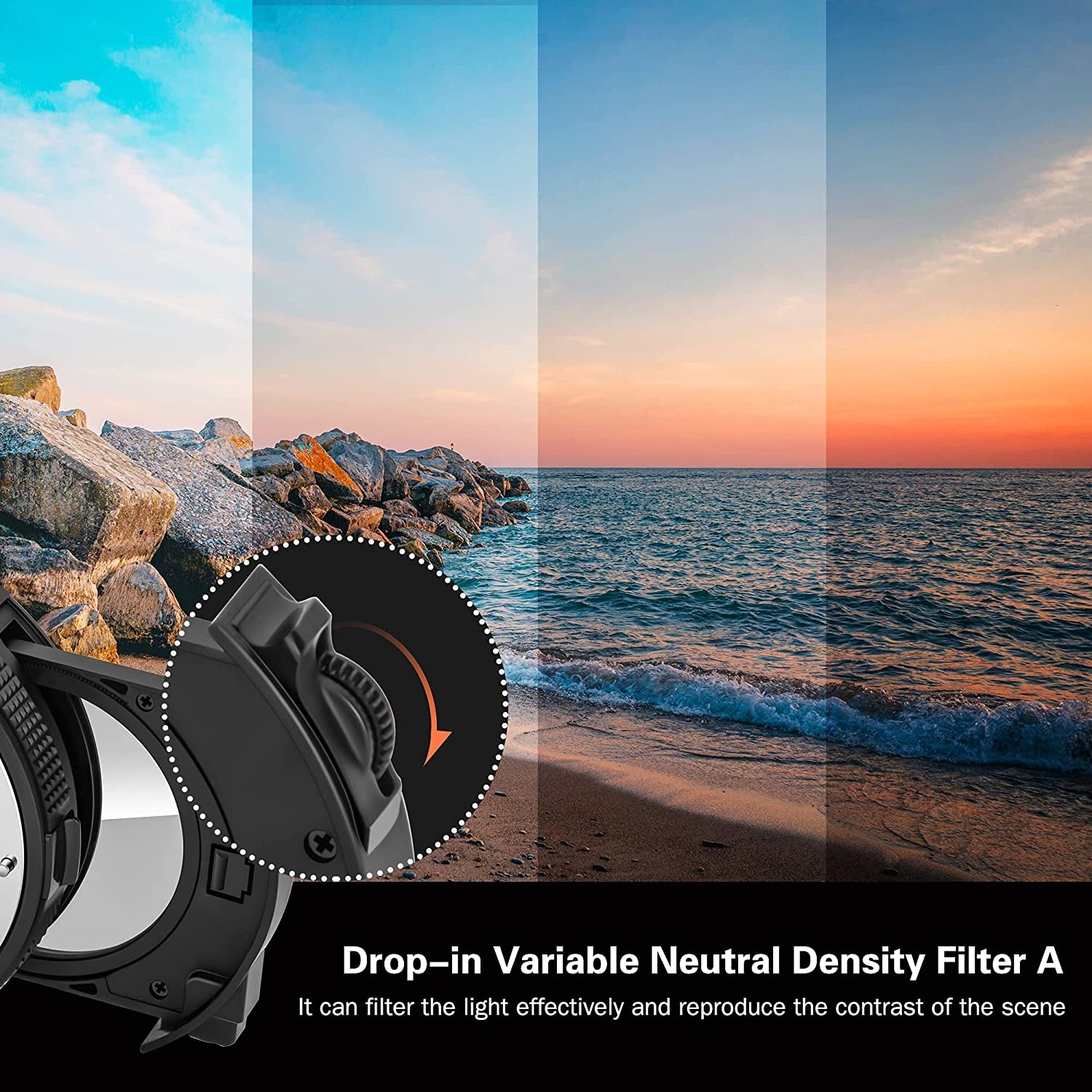 CM-EF-EOSR VND AF Lens Adapter with Drop-In Variable ND Filter,Compatible with Canon EF/EF S Mount Lenses to Canon EOS R/EOS R5/EOS R6/EOS RP RF Series Cameras