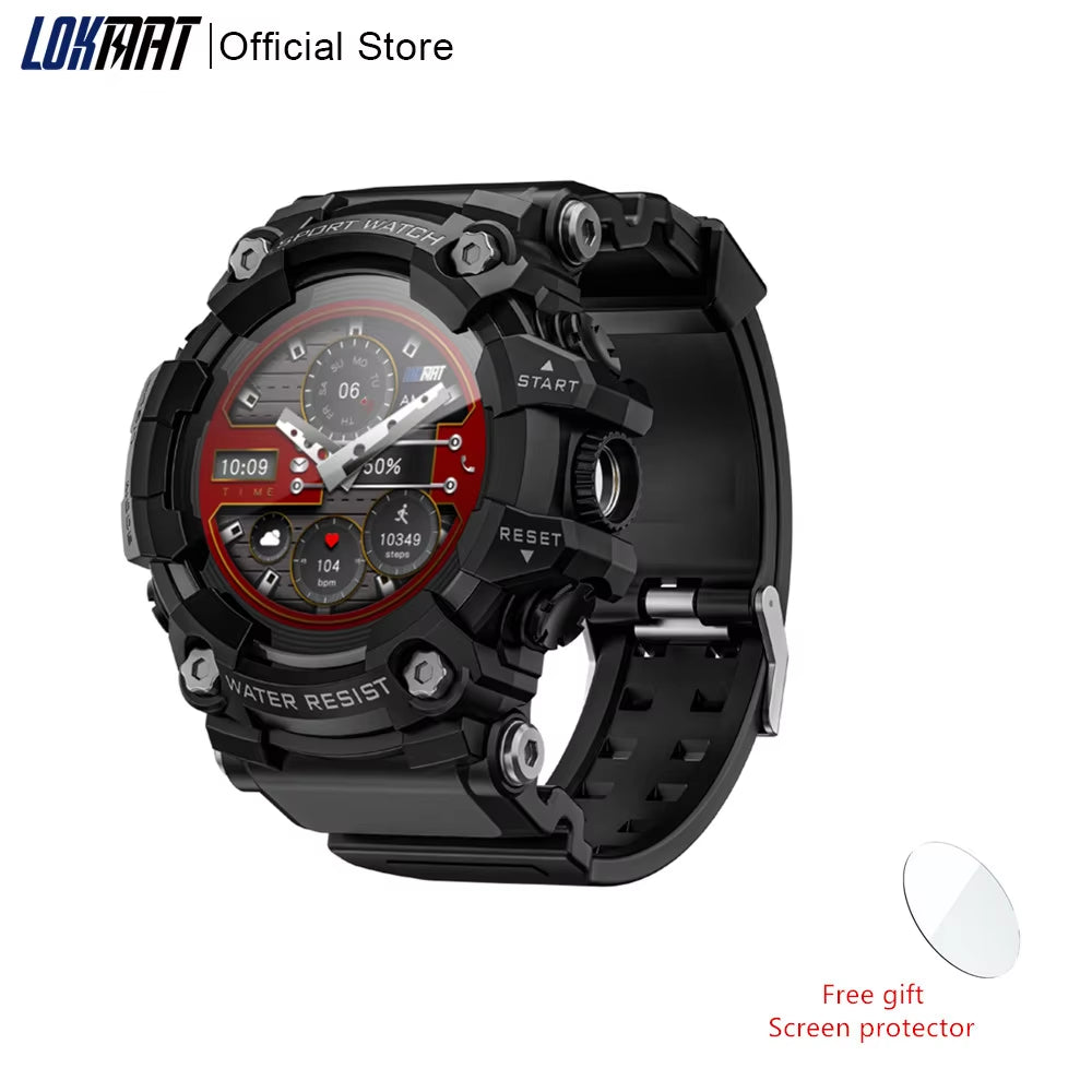 ATTACK-GT Upgrade Sport Smart Watch Waterproof Bluetooth Calls Rugged Smartwatches Flashlight Fitness Tracker for Phone