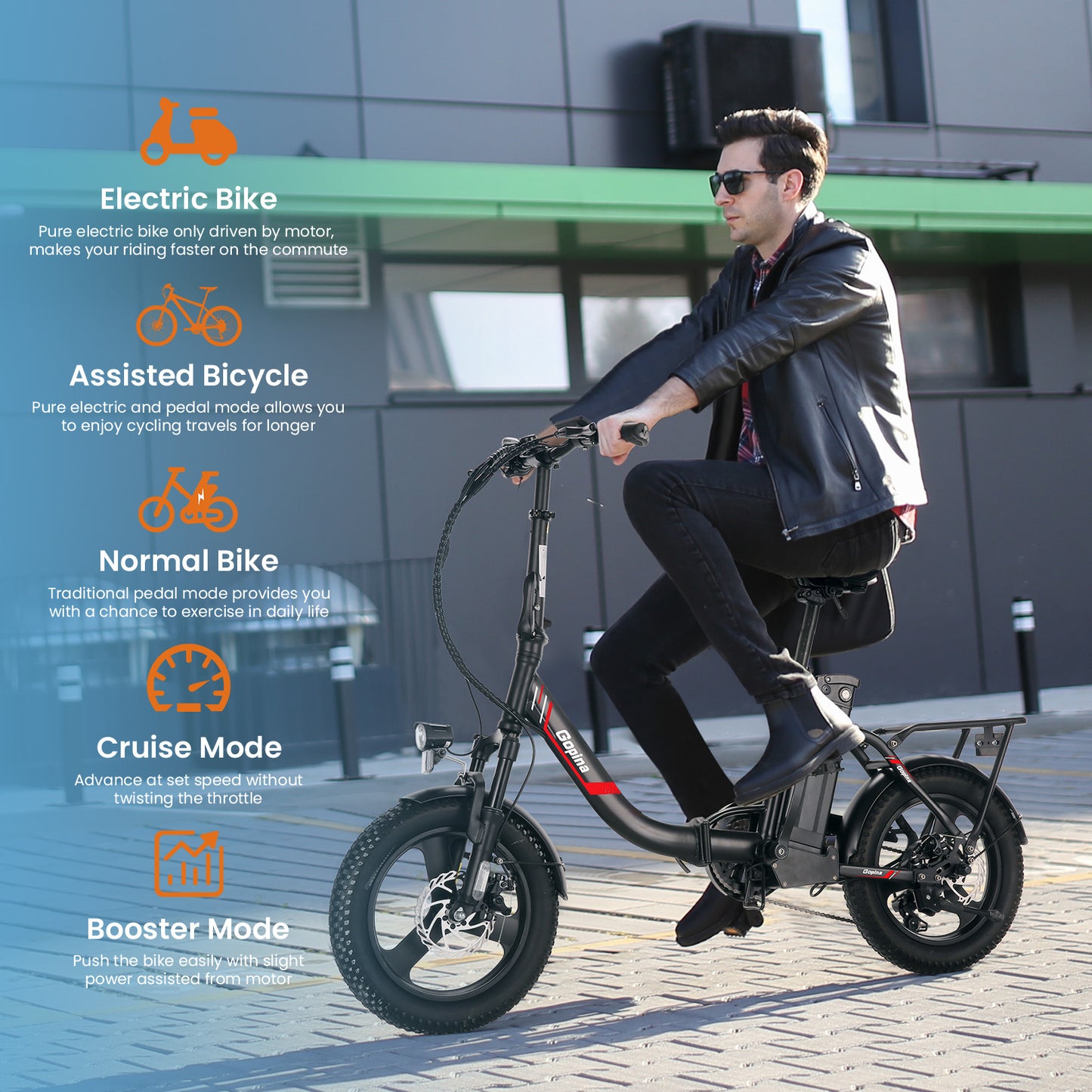 Electric Bike 16" X 3.0 Fat Tire Electric Bike 48V 350W Adult Folding Electric Cruiser Bike Step-Through Electric Bike 19.8MPH Commuter Electric Bike, UL2849 Certified