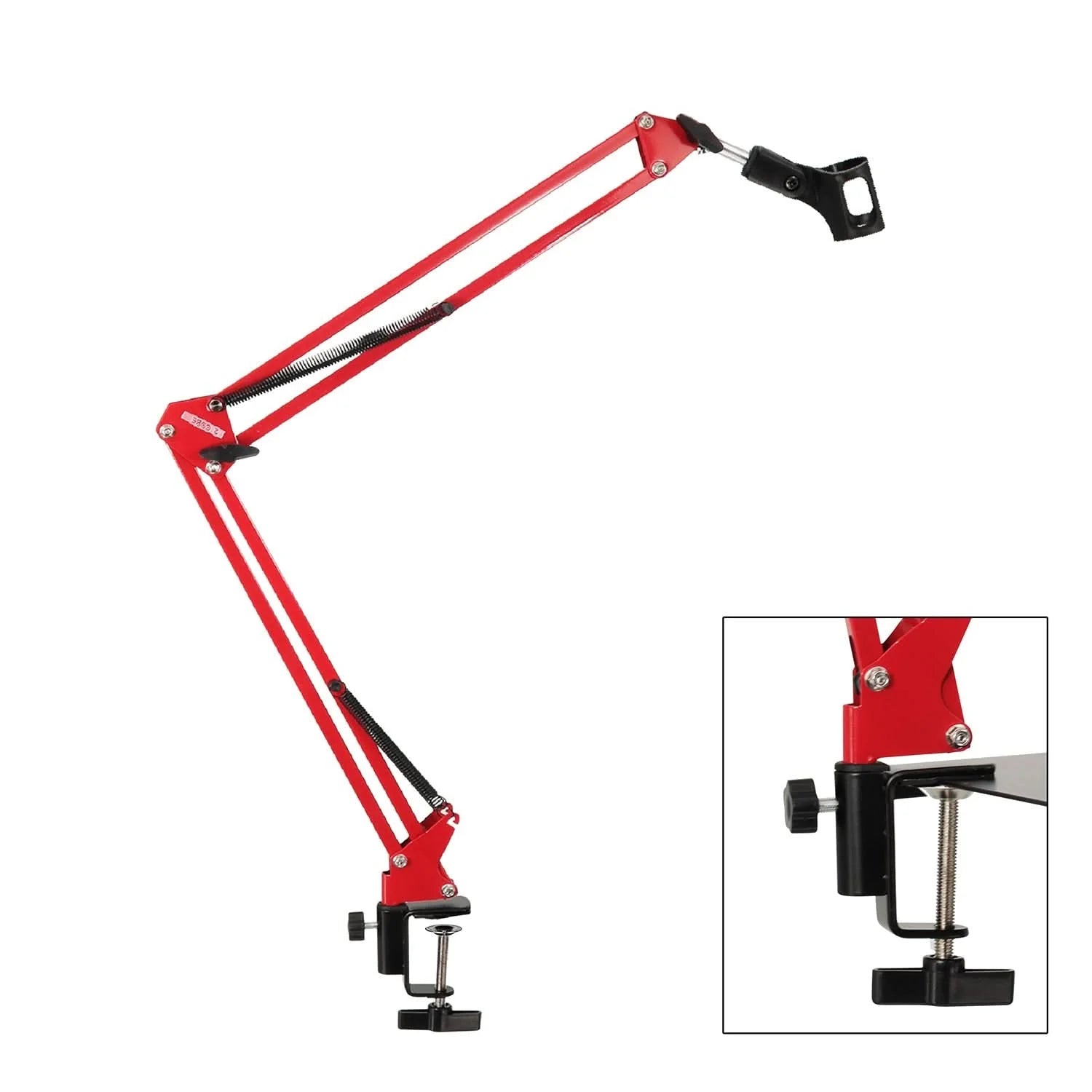 5Core Microphone Boom Arm Desk Mic Stand Adjustable Clamp Suspension Boom Stands RED