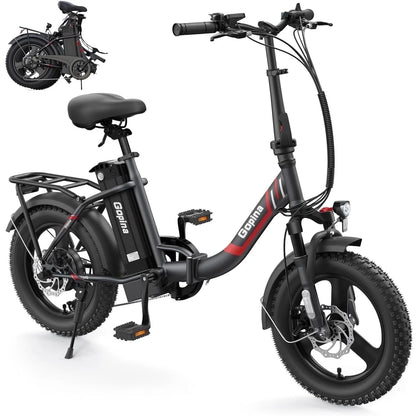 Electric Bike 16" X 3.0 Fat Tire Electric Bike 48V 350W Adult Folding Electric Cruiser Bike Step-Through Electric Bike 19.8MPH Commuter Electric Bike, UL2849 Certified