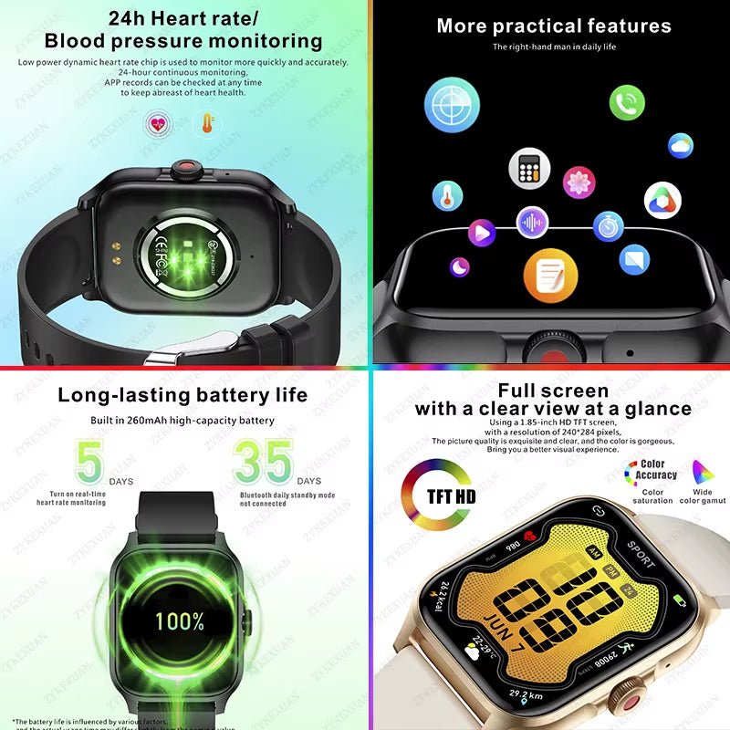 2025 New for Xiaomi Smart Watch Men Blood Oxygen Heart Rate Monitoring Sports Fitness Watch Man Woman Bluetooth Call Smart Watch