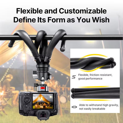 Ulanzi Claw Flexible Octopus Tripod for Camera Claw Quick Release Travel Portable Tripod 360° Panoramic Ball Head