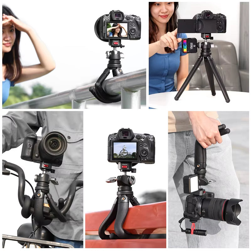 Ulanzi Claw Flexible Octopus Tripod for Camera Claw Quick Release Travel Portable Tripod 360° Panoramic Ball Head